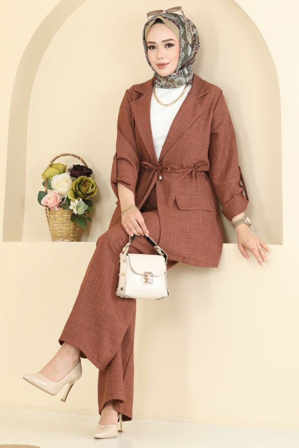 Modaselvim Hijab Combinations Combined 5520MP806 Dark Tan