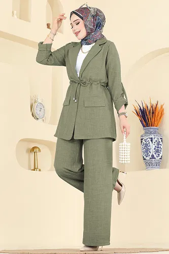 moda selvim طقم اخضر عفني 5520MP806 - Thumbnail