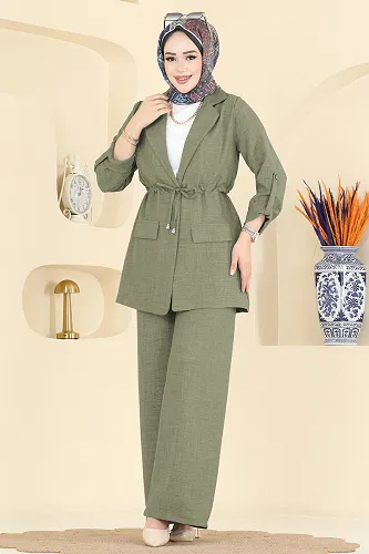 moda selvim طقم اخضر عفني 5520MP806 - Thumbnail