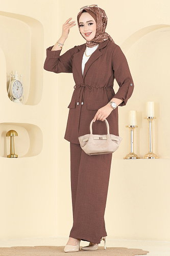 moda selvim طقم عسلي 5520MP806 - Thumbnail