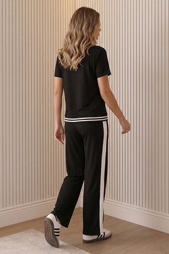 moda selvim طقم أسود 55280JNT1202 - Thumbnail