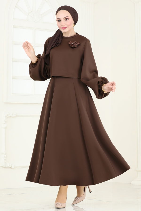 Modaselvim Hijab Combinations Combined 5567EDF311 Brown