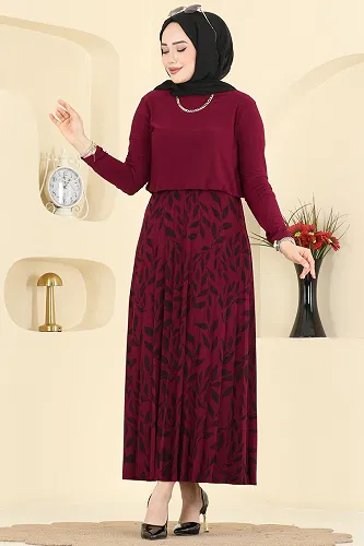 moda selvim Combined 5580ZNN863 Burgundy - Thumbnail