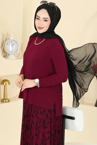 moda selvim Combined 5580ZNN863 Burgundy - Thumbnail