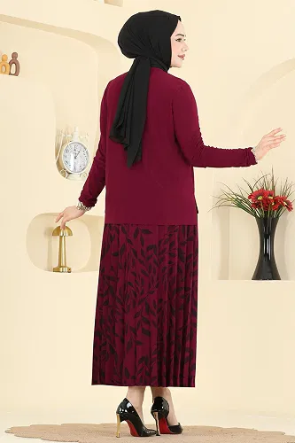 moda selvim Combined 5580ZNN863 Burgundy - Thumbnail