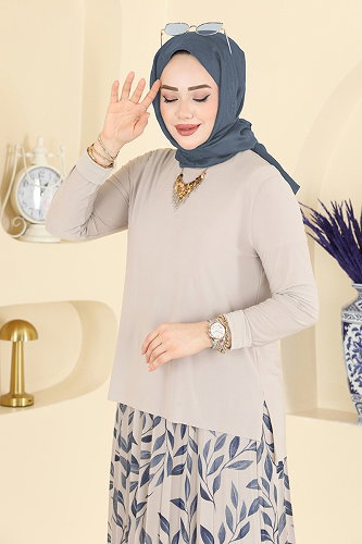 moda selvim طقم بيج فاتح 5580ZNN863 - Thumbnail