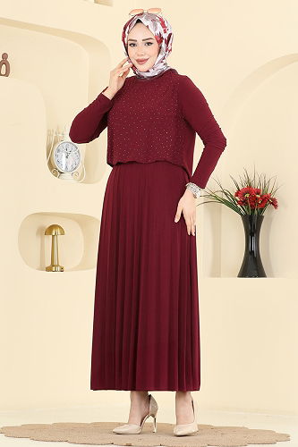 moda selvim Combined 5581ZNN863 Burgundy - Thumbnail