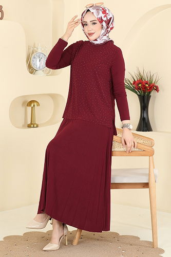 moda selvim Combined 5581ZNN863 Burgundy - Thumbnail