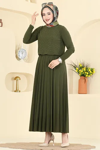 moda selvim Combined 5581ZNN863 Khaki - Thumbnail