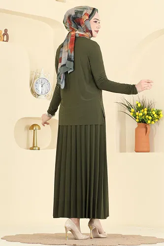 moda selvim Combined 5581ZNN863 Khaki - Thumbnail