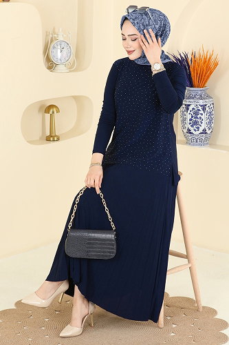 moda selvim Combined 5581ZNN863 Light Navy Blue - Thumbnail