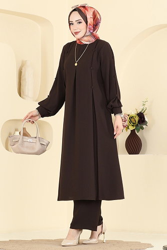 moda selvim Combined 558ASN888 Brown - Thumbnail