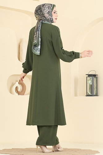 moda selvim طقم اخضر عفني 558ASN888 - Thumbnail