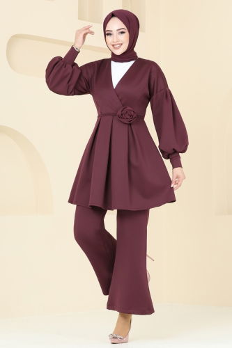 moda selvim Combined 5629EDF311 Burgundy - Thumbnail