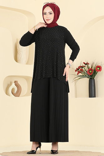 moda selvim طقم أسود 5632ZNN863 - Thumbnail