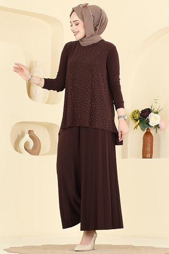 moda selvim طقم بني 5632ZNN863 - Thumbnail