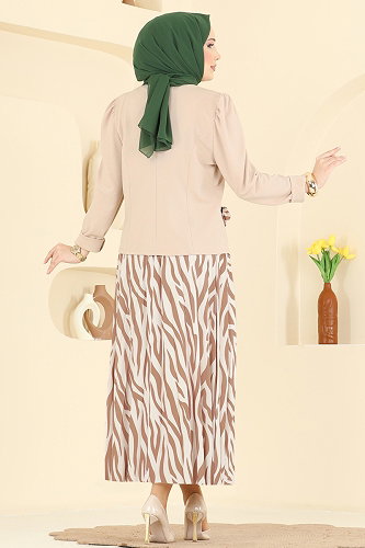 moda selvim طقم بيج 5645ZNNK1102 - Thumbnail
