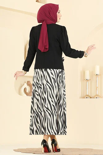 moda selvim طقم أسود 5645ZNNK1102 - Thumbnail