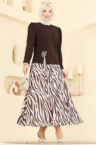 moda selvim طقم بني 5645ZNNK1102 - Thumbnail