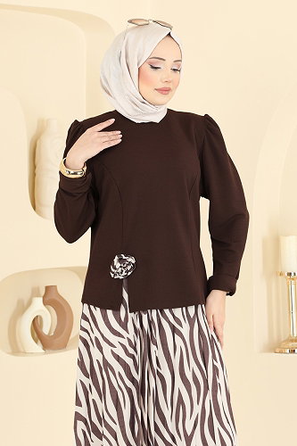 moda selvim طقم بني 5645ZNNK1102 - Thumbnail