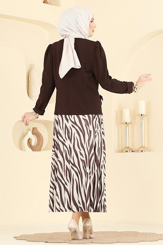 moda selvim طقم بني 5645ZNNK1102 - Thumbnail