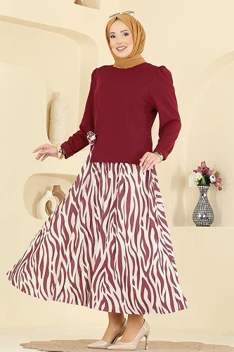 moda selvim Combined 5645ZNNK1102 Burgundy - Thumbnail