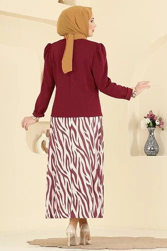 moda selvim Combined 5645ZNNK1102 Burgundy - Thumbnail