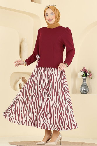 moda selvim طقم خمري 5645ZNNK1102 - Thumbnail