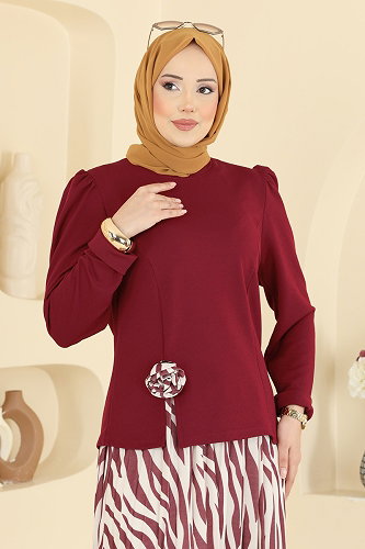 moda selvim طقم خمري 5645ZNNK1102 - Thumbnail