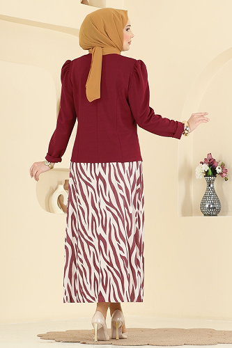 moda selvim طقم خمري 5645ZNNK1102 - Thumbnail