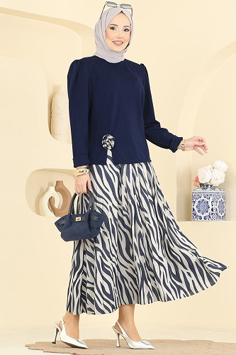 moda selvim طقم كحلي 5645ZNNK1102 - Thumbnail