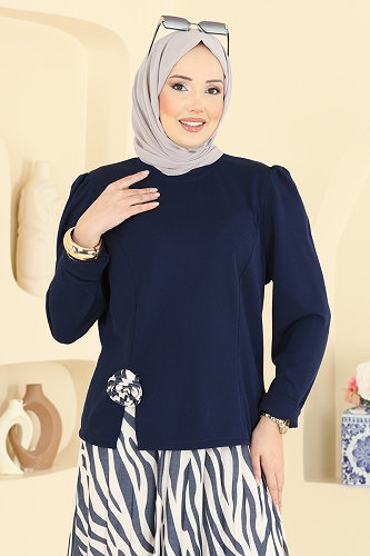 moda selvim طقم كحلي 5645ZNNK1102 - Thumbnail