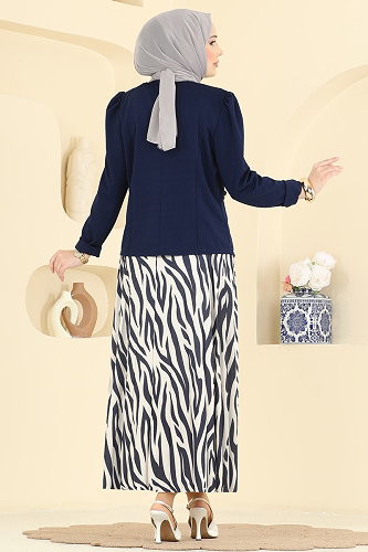 moda selvim طقم كحلي 5645ZNNK1102 - Thumbnail