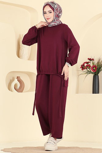 moda selvim Combined 5650ZNNK1102 Burgundy - Thumbnail