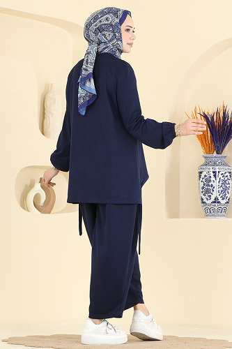 moda selvim طقم كحلي 5650ZNNK1102 - Thumbnail