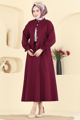 moda selvim Combined 5658ZNNK1102 Burgundy - Thumbnail