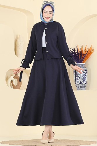 moda selvim طقم كحلي 5658ZNNK1102 - Thumbnail