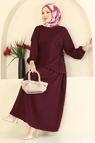 moda selvim Combined 5660ZNNK1102 Burgundy - Thumbnail
