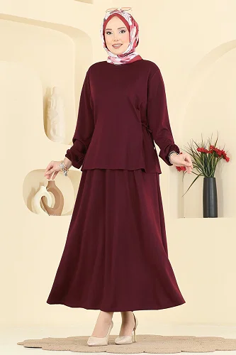 moda selvim Combined 5660ZNNK1102 Burgundy - Thumbnail