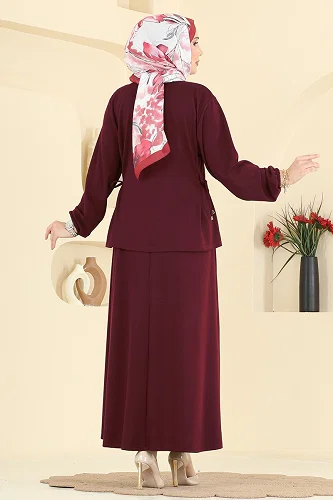 moda selvim Combined 5660ZNNK1102 Burgundy - Thumbnail