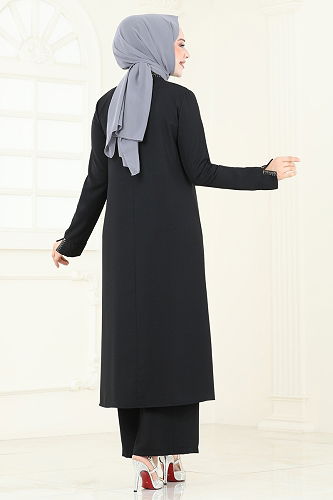 moda selvim طقم أسود 5671EDF311 - Thumbnail