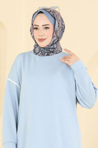 moda selvim طقم أزرق فاتح 5672ZNNK1102 - Thumbnail