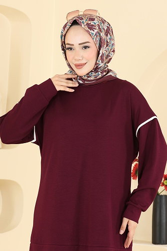 moda selvim Combined 5672ZNNK1102 Burgundy - Thumbnail