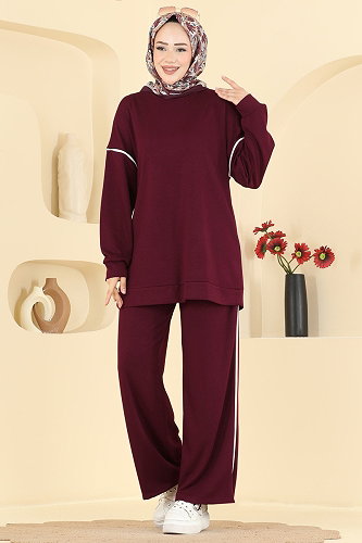 moda selvim Combined 5672ZNNK1102 Burgundy - Thumbnail