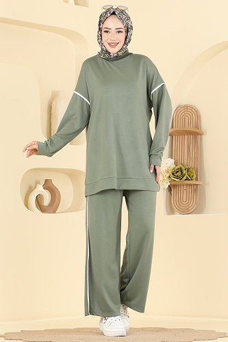 moda selvim طقم اخضر عفني 5672ZNNK1102 - Thumbnail