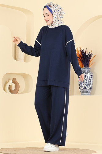 moda selvim طقم كحلي 5672ZNNK1102 - Thumbnail