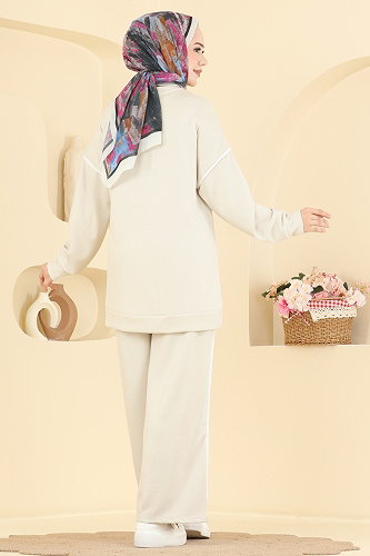 moda selvim طقم بيج 5672ZNNK1102 - Thumbnail