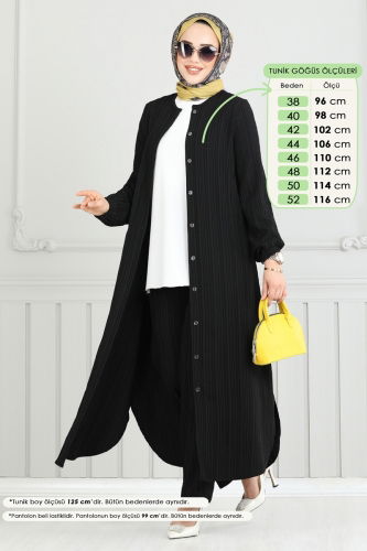 moda selvim طقم أسود 5676EDF311 - Thumbnail