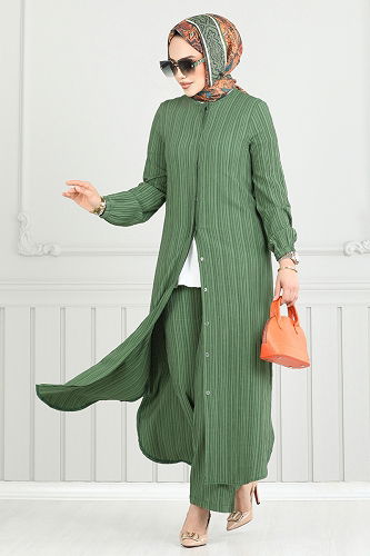 moda selvim طقم اخضر عفني 5676EDF311 - Thumbnail