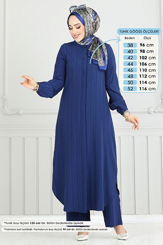 moda selvim طقم كحلي 5676EDF311 - Thumbnail